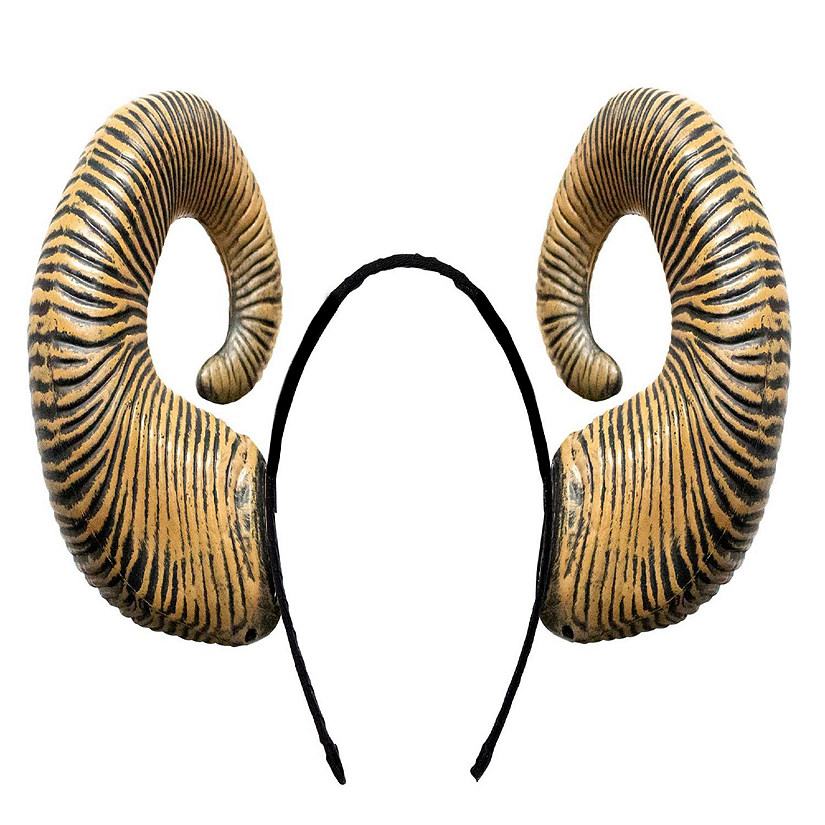 Brown Ram Horms Adult Costume Headband Image