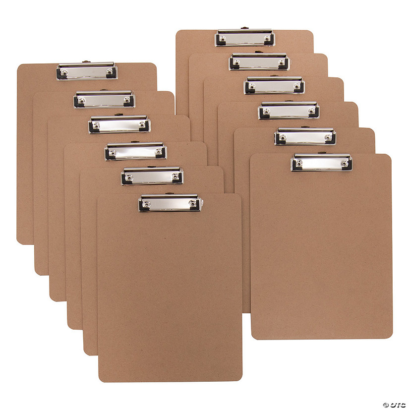 Brown Wood Letter Size Clipboards - 12 Pc. Image