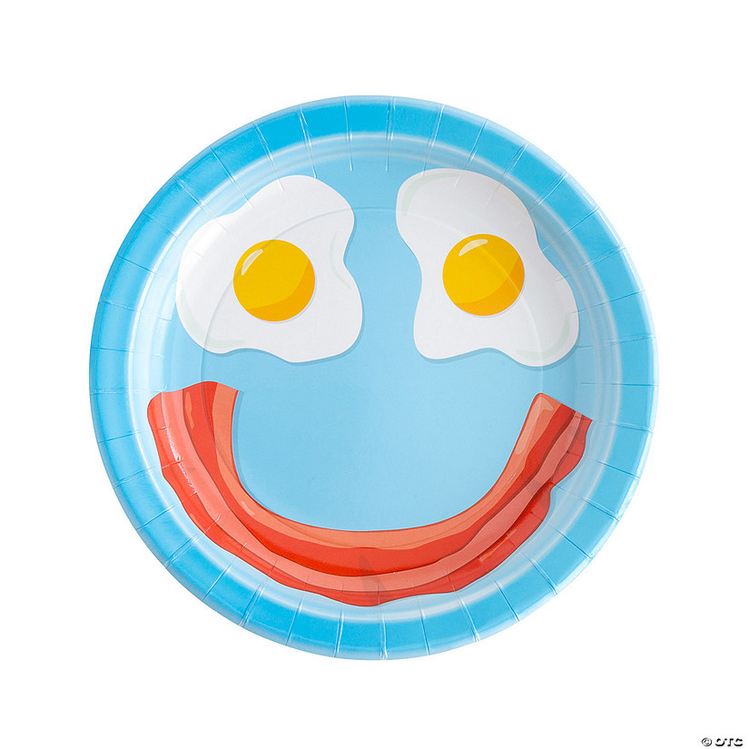 Brunch Party Bacon and Eggs Paper Dinner Plates &#8211; 8 Ct. Image