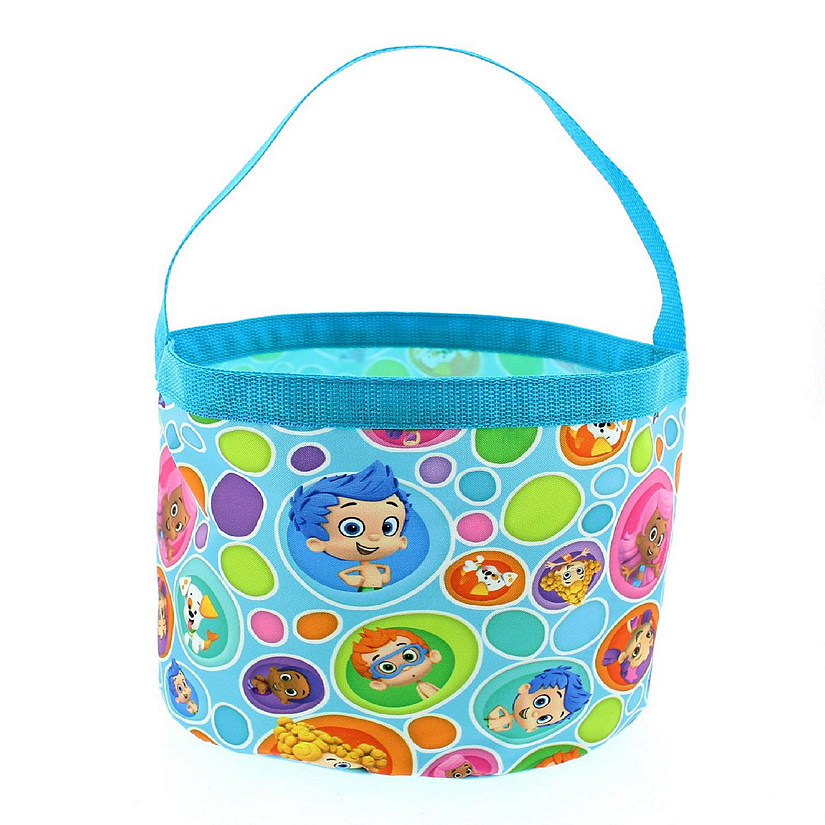 Bubble Guppies Boys Girls Collapsible Nylon Gift Basket Bucket Toy Storage Tote Bag (One Size, Blue) Image