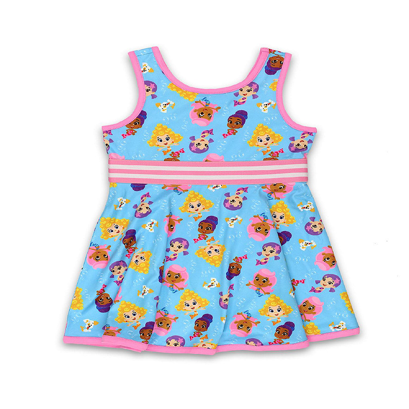 Bubble Guppies Toddler Girls Fit and Flare Ultra Soft Dress (Blue, 2T) Image