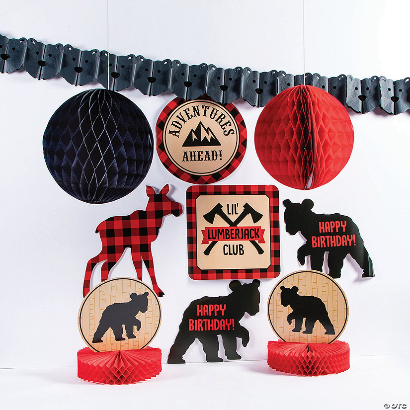 Buffalo Plaid Birthday Decorating Kit - 10 Pc. Image