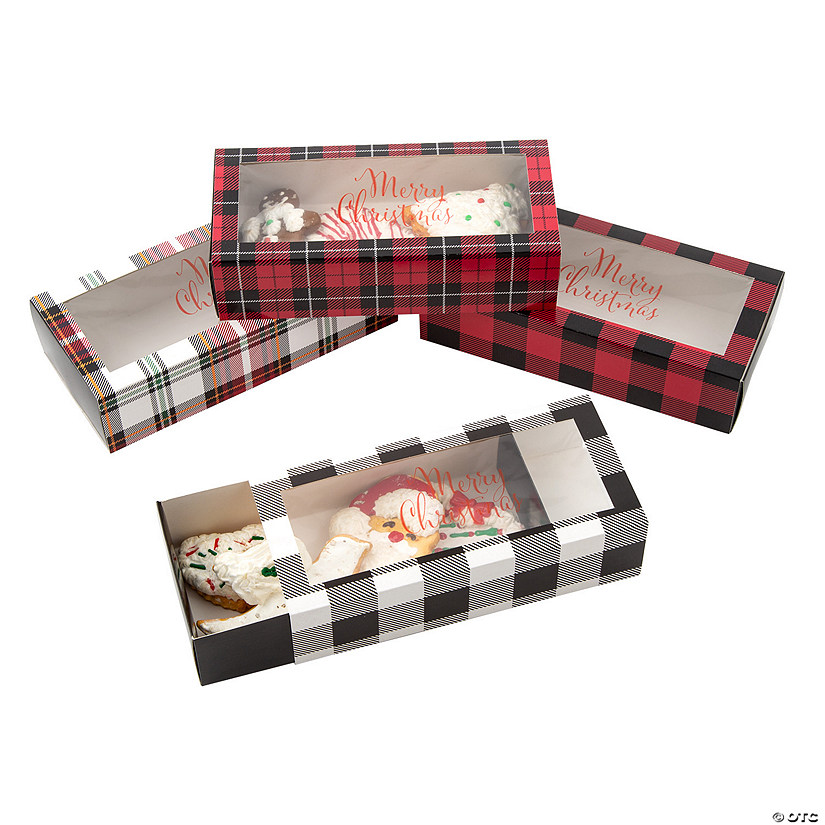 Buffalo Plaid Christmas Treat Boxes with Window - 12 Pc. Image