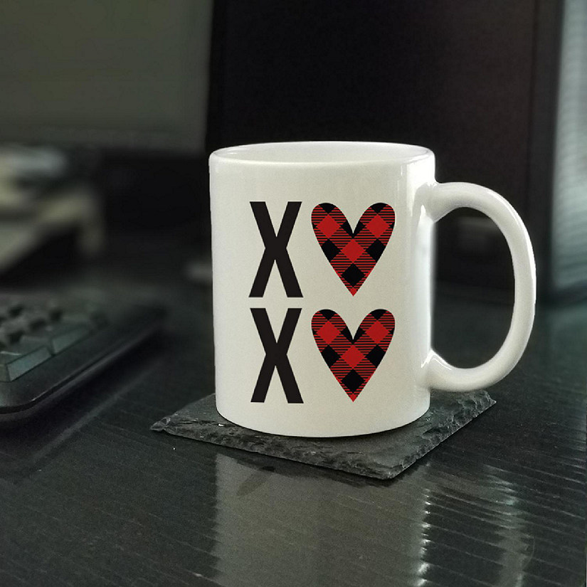 Buffalo Plaid XOXO ceramic mug Image