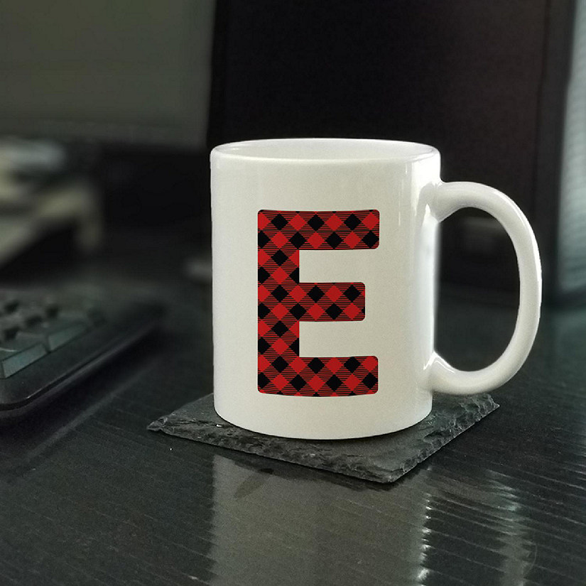 Buffalo Red Plaid Letter E ceramic mug Image