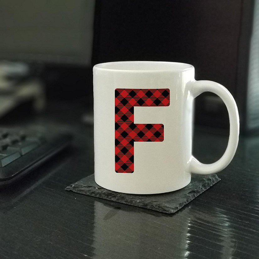 Buffalo Red Plaid Letter F ceramic mug Image