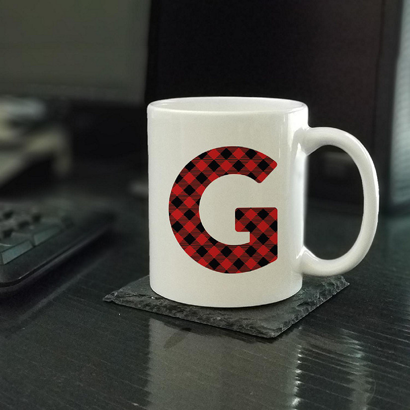 Buffalo Red Plaid Letter G ceramic mug Image