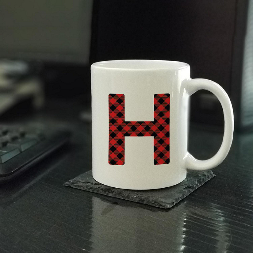 Buffalo Red Plaid Letter H ceramic mug Image