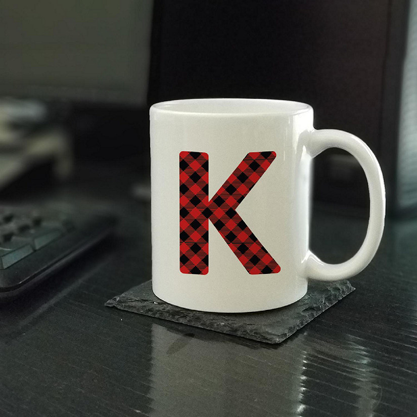 Buffalo Red Plaid Letter K ceramic mug Image