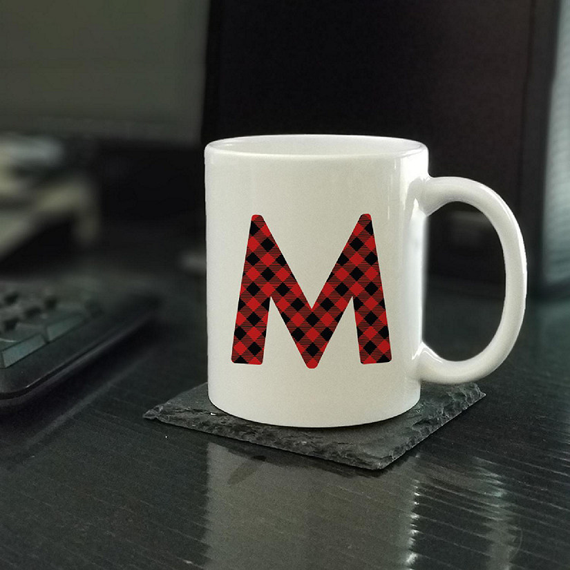 Buffalo Red Plaid Letter M ceramic mug Image