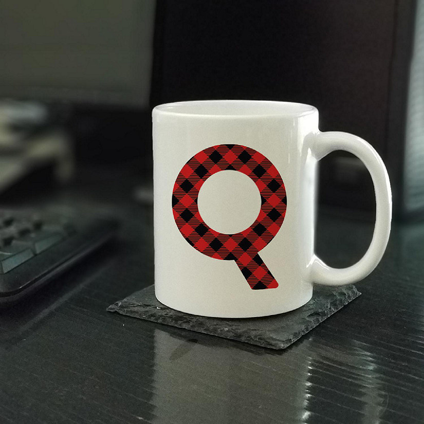 Buffalo Red Plaid Letter Q ceramic mug Image