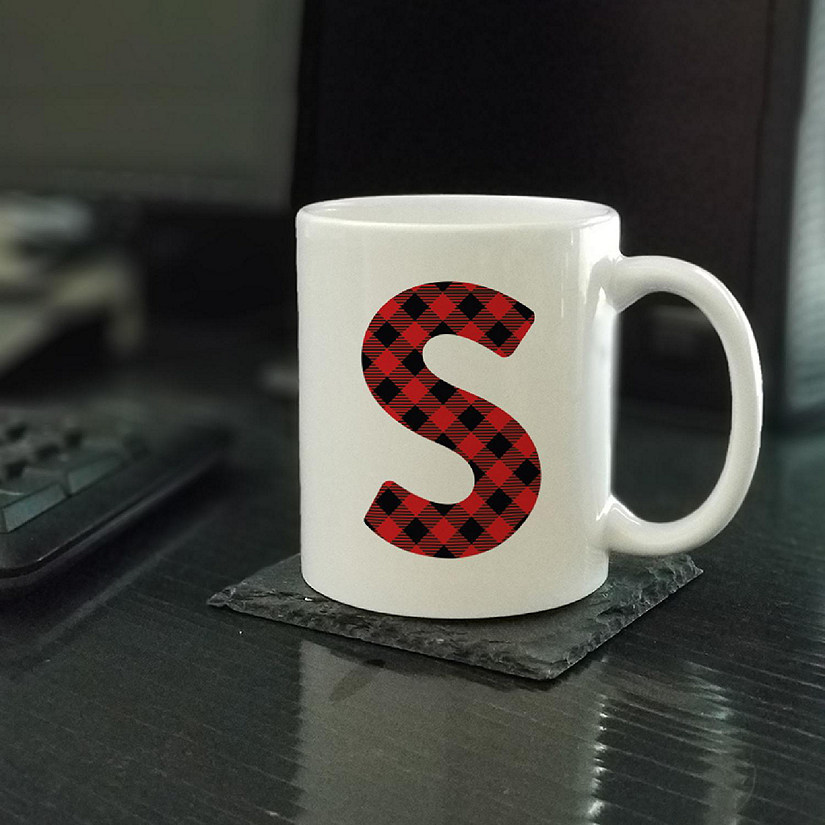 Buffalo Red Plaid Letter S ceramic mug Image