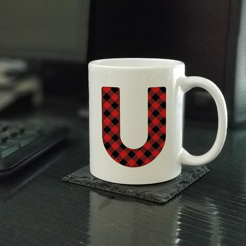 Buffalo Red Plaid Letter U ceramic mug Image