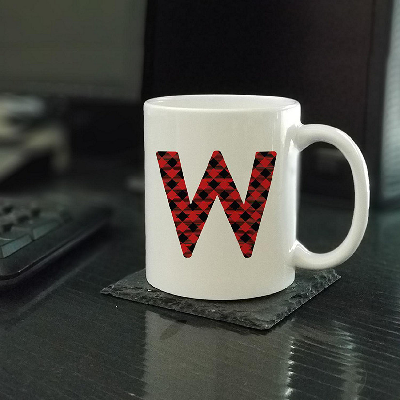 Buffalo Red Plaid Letter W ceramic mug Image