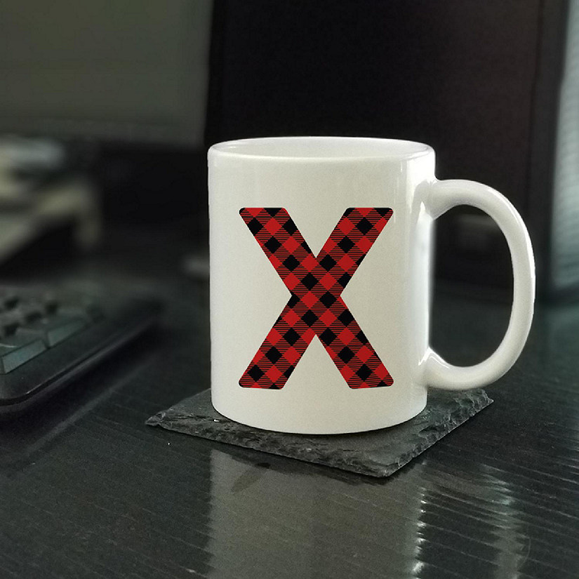 Buffalo Red Plaid Letter X ceramic mug Image