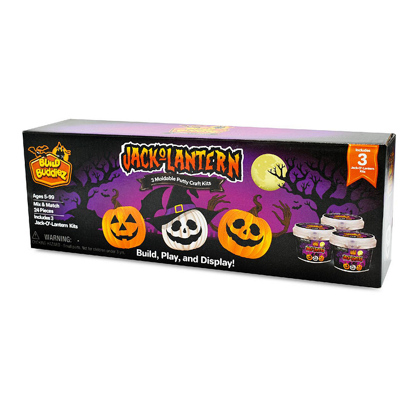 Build Buddiez: Jack-O-Lantern Craft Kit 3 Pack &amp;#8211; Ages 5+ Image