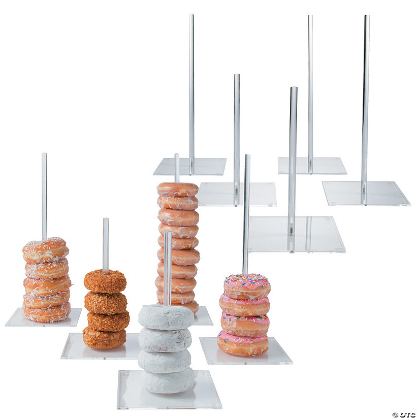 Bulk 10 Pc. Clear Donut Serving Stands Image