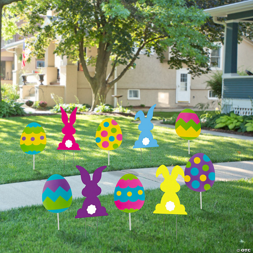 Bulk 10 Pc. Easter Outdoor Yard Decorations Kit Image