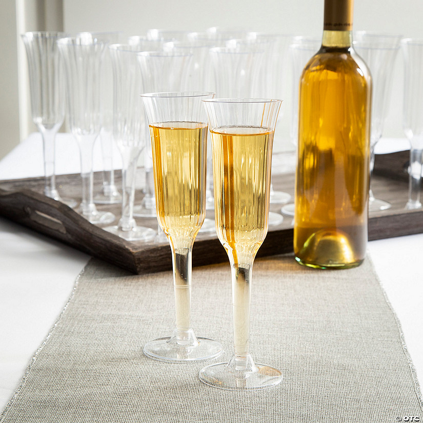 Bulk 100 Ct. Premium Flared Plastic Champagne Flutes Image