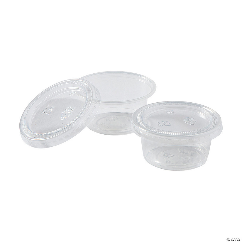 Bulk 100 Ct. Small Clear Plastic Gelatin Shot Cups with Lids Oriental