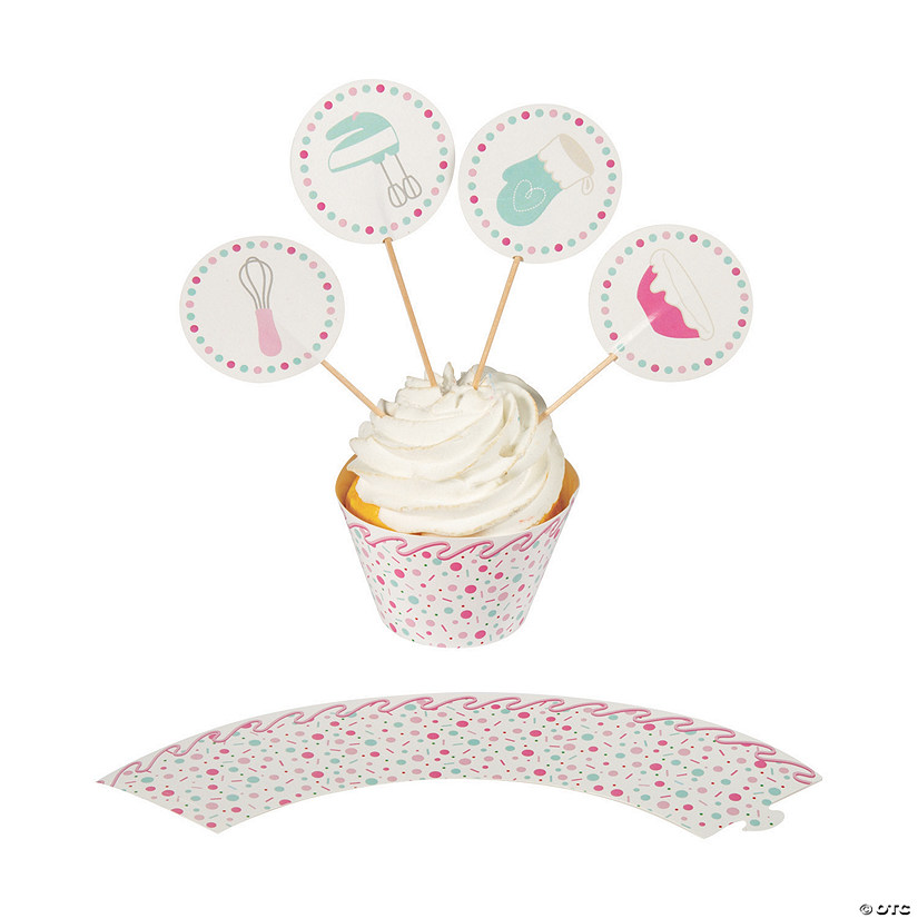 Bulk  100 Pc. Baking Party Cupcake Wrappers & Picks Image