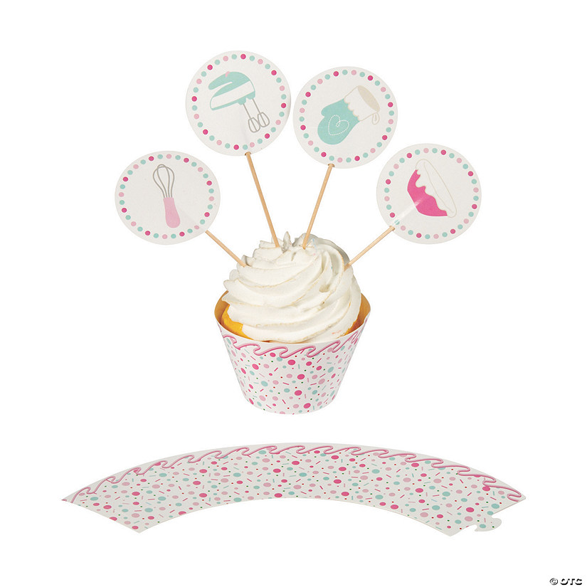 Bulk 100 Pc. Baking Party Cupcake Wrappers & Picks Oriental Trading