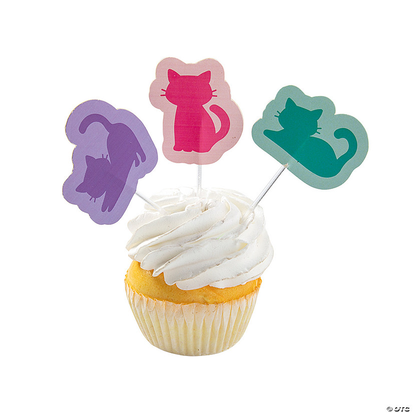 Bulk  100 Pc. Cat Silhouette Cupcake Toppers Image