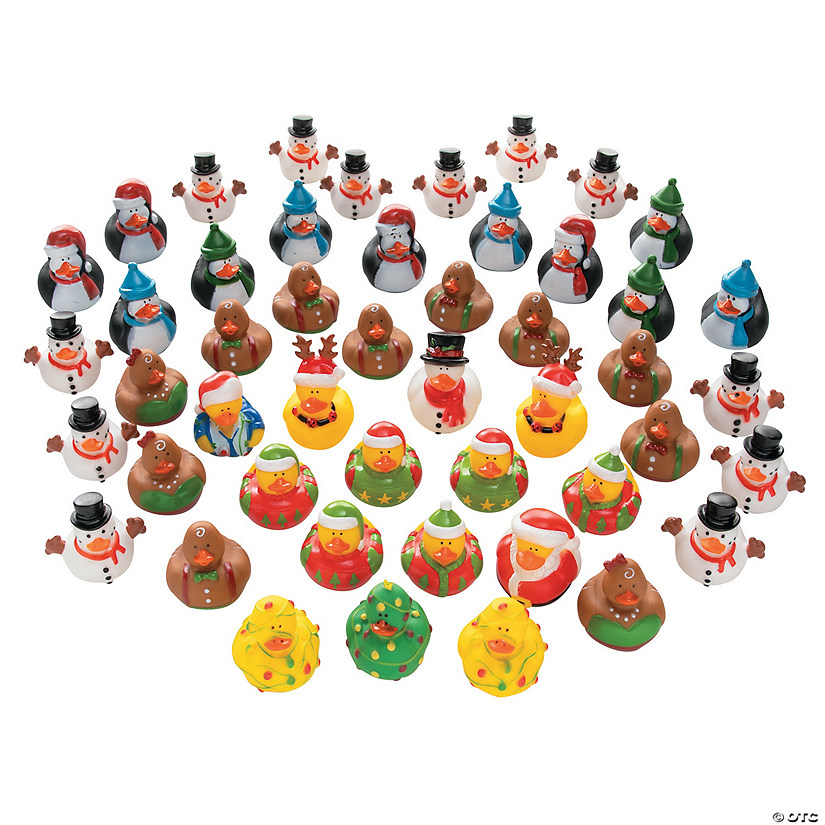 Bulk 100 Pc. Christmas Rubber Ducks Assortment Image