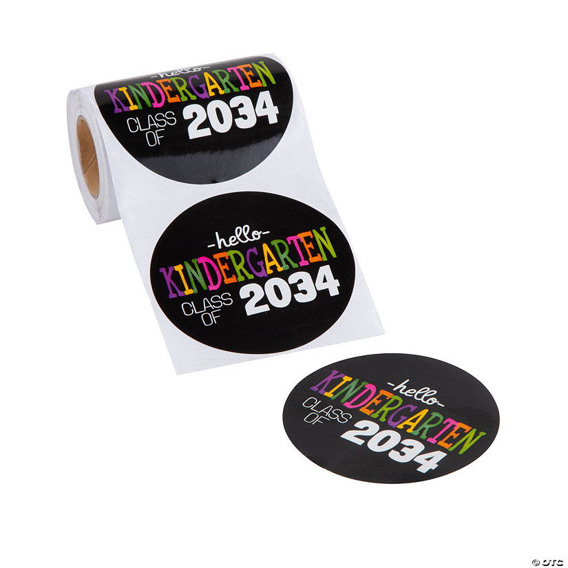 Bulk 100 Pc. Class of 2034 Sticker Roll Image