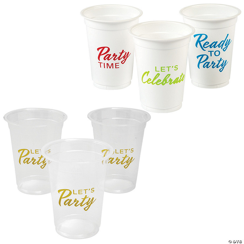 Bulk 100 Pc. Disposable Plastic Party Cup Assortment Image