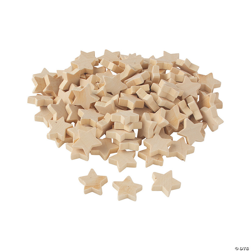 Bulk 100 Pc. DIY Small Unfinished Wood Star Shapes Image