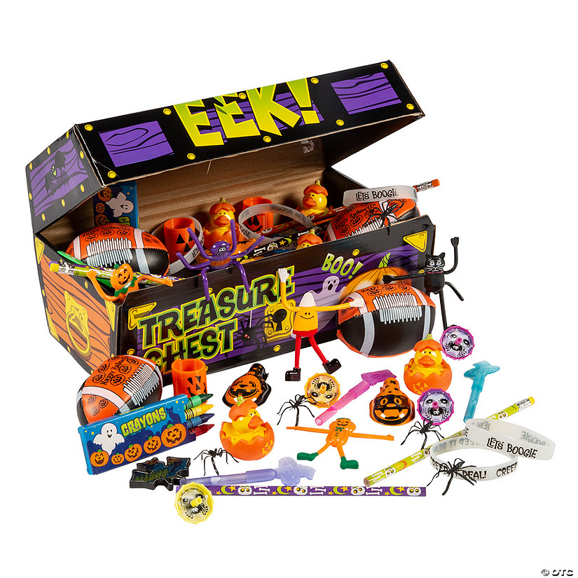 Bulk 100 Pc. Halloween Toy Assortment with Treasure Chest Image
