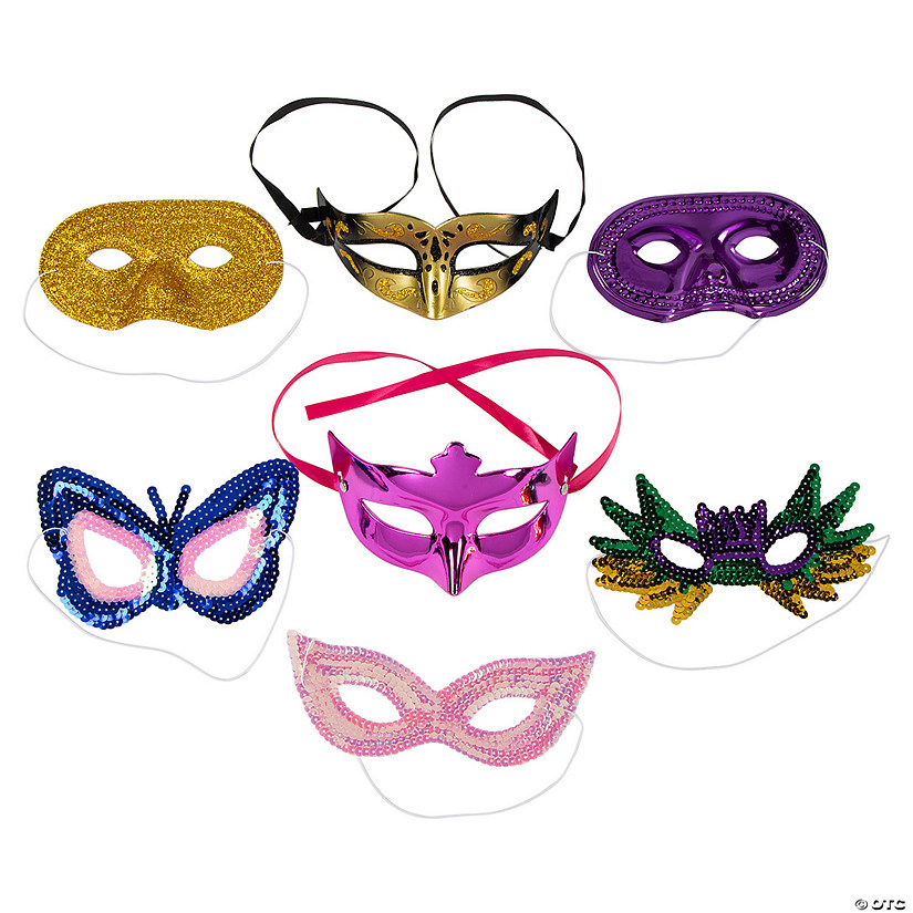Bulk 100 Pc. Mardi Gras Mask Value Assortment Image