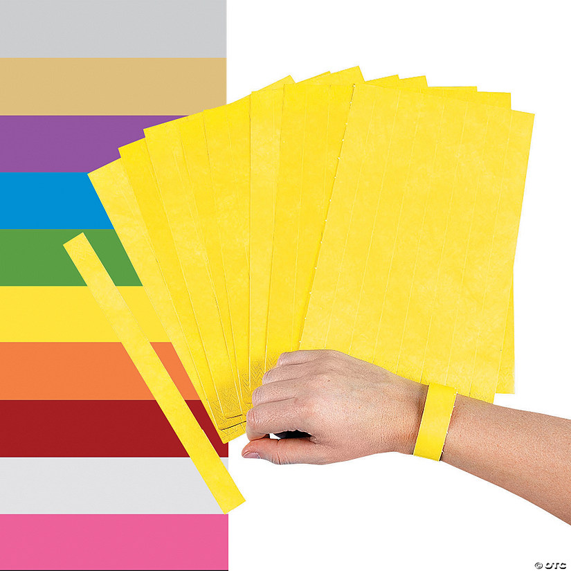 Bulk  100 Pc. Self-Adhesive Paper Wristbands Image