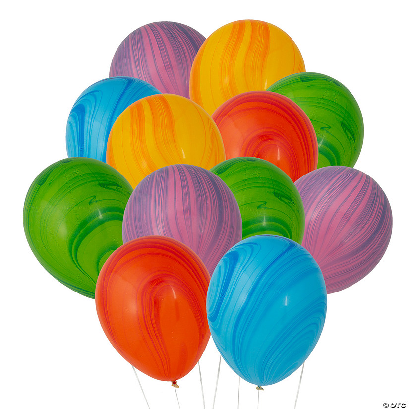 Bulk  100 Pc. Super Agate Rainbow 11" Latex Balloon Assortment Image