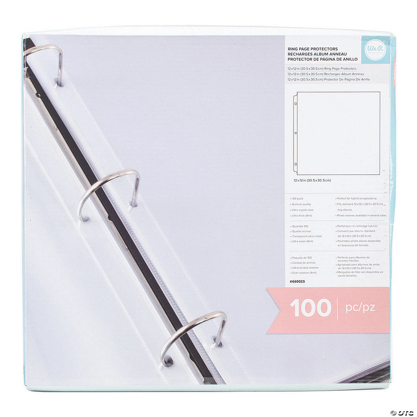 Bulk 100 Pc. We R Ring Page Protectors 12"X 12" Image