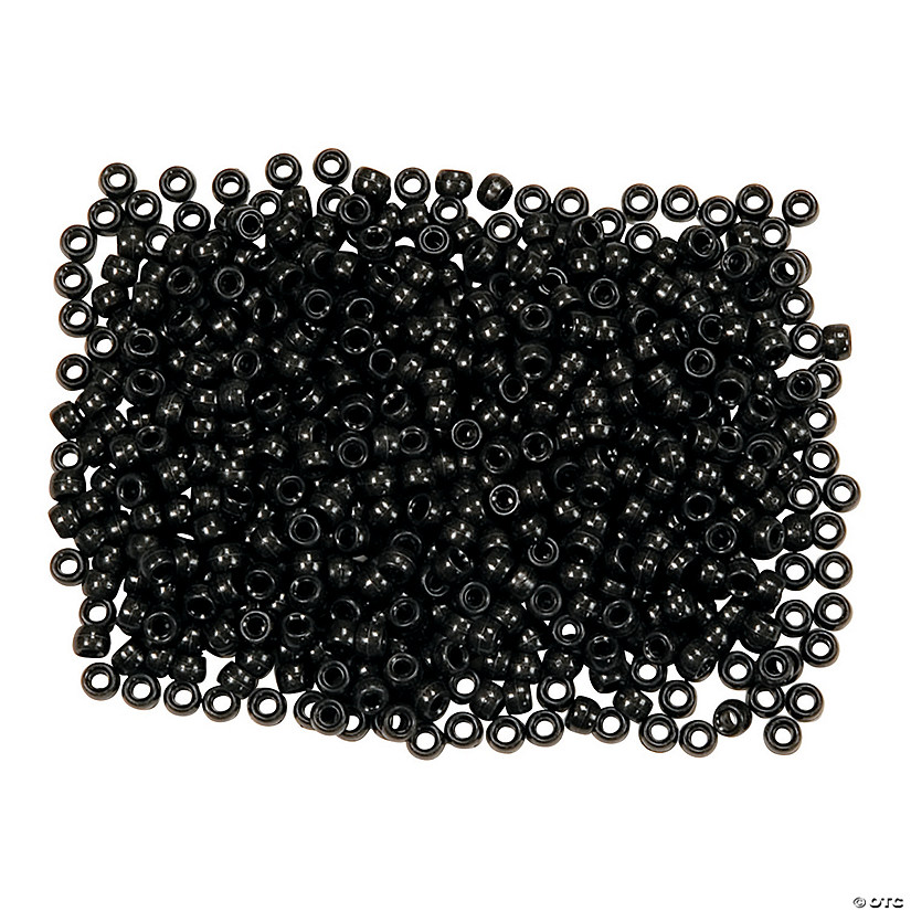 Bulk 1000 Pc. 6mm 1/2 Lb. of Black Pony Beads Image