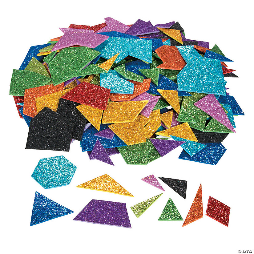 Bulk 1000 Pc. Glitter Geometric Self-Adhesive Shapes Image