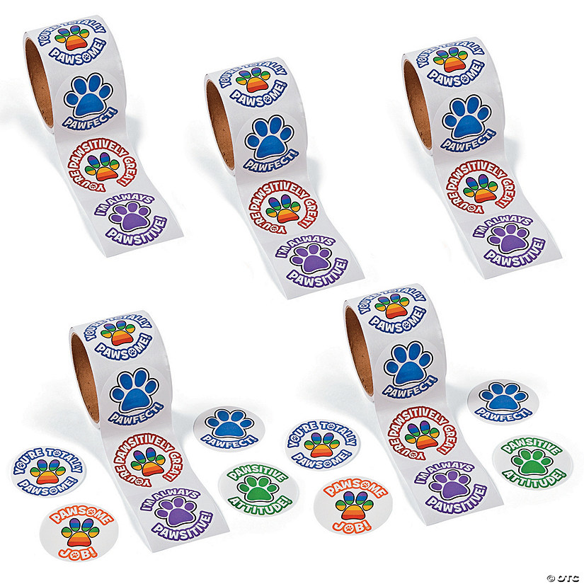 Bulk 1000 Pc. Paw Print Stickers Image
