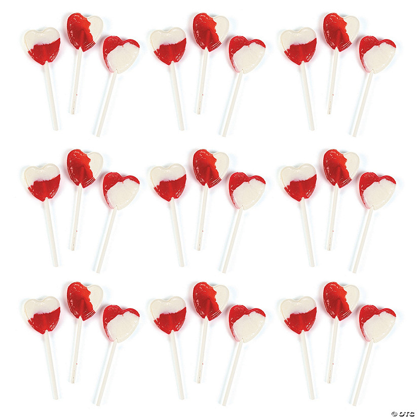 Bulk 114 Pc. Strawberries N' Cream Heart-Shaped Lollipops Image