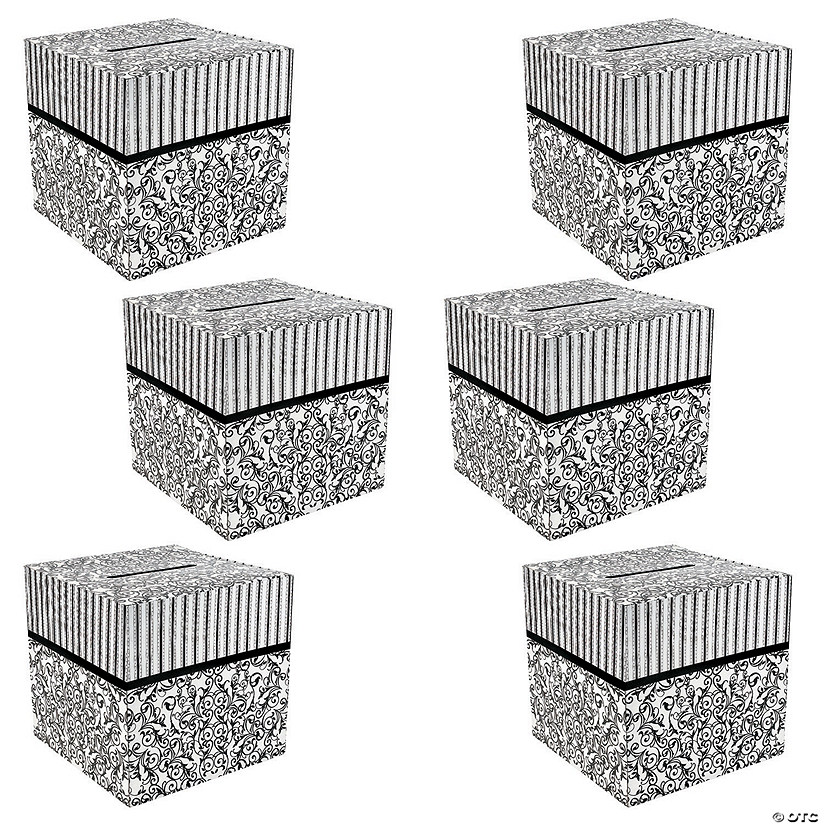 Bulk 12 Pc. Black &amp; White Design Card Boxes Image