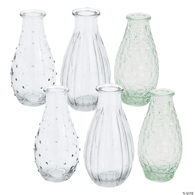 Bulk 12 Pc. Clear Vintage Bud Vase Set Image