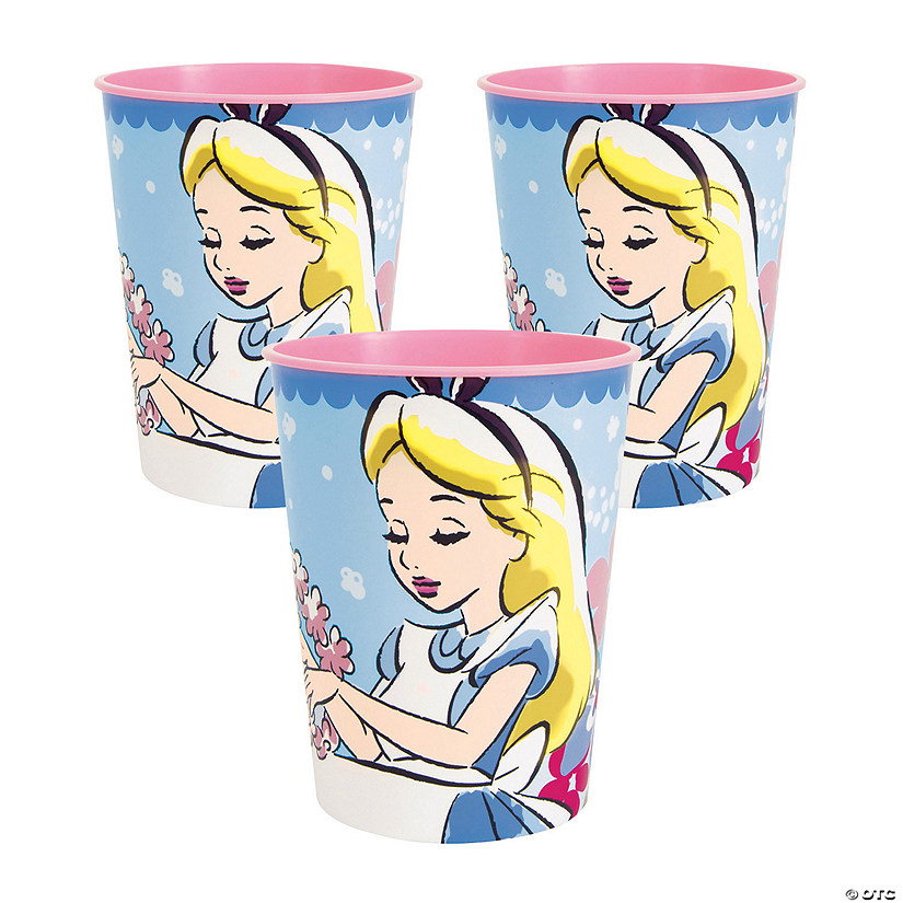 Bulk 12 Pc. Disney&#8217;s Alice in Wonderland Reusable Plastic Favor Tumblers Image