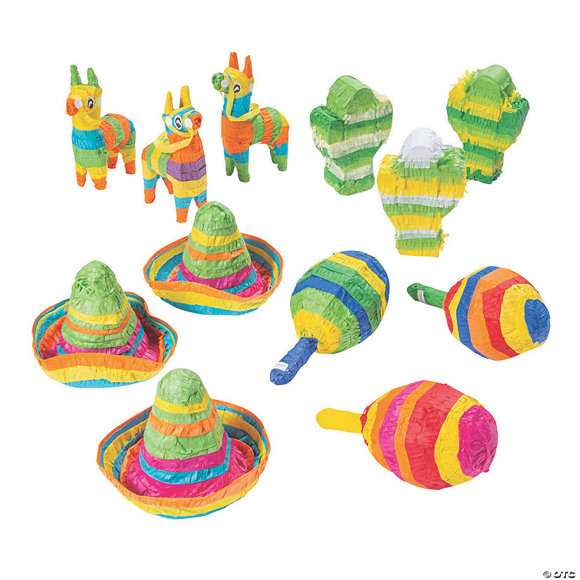 Bulk  12 Pc. Mini Pi&amp;#241;ata Decoration Assortment Image