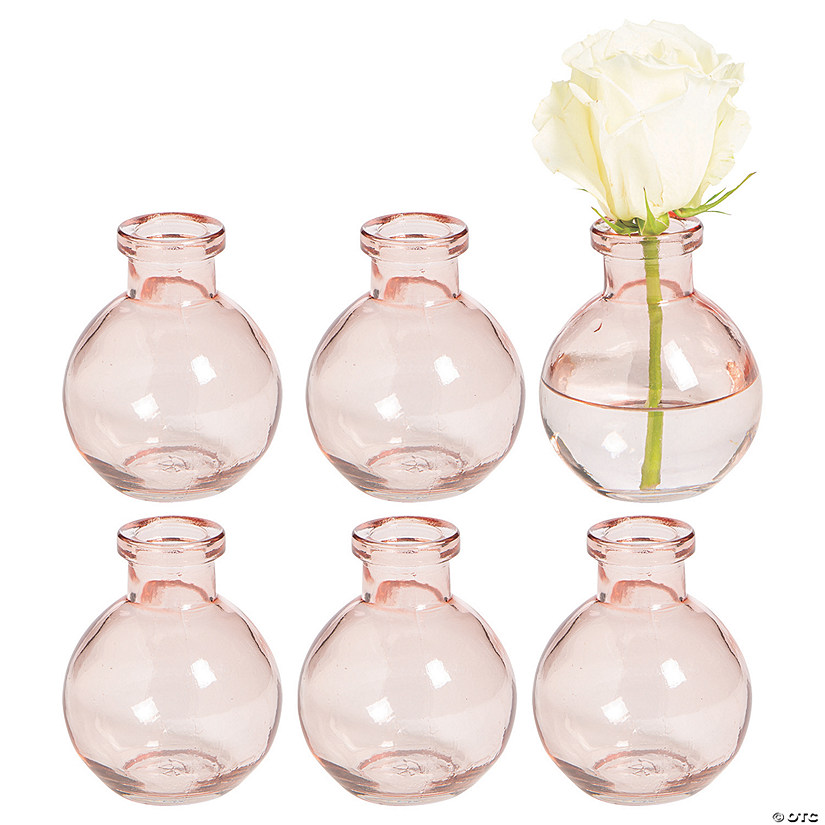 Bulk 12 Pc. Pink Bulb Shape Bud Vases Oriental Trading