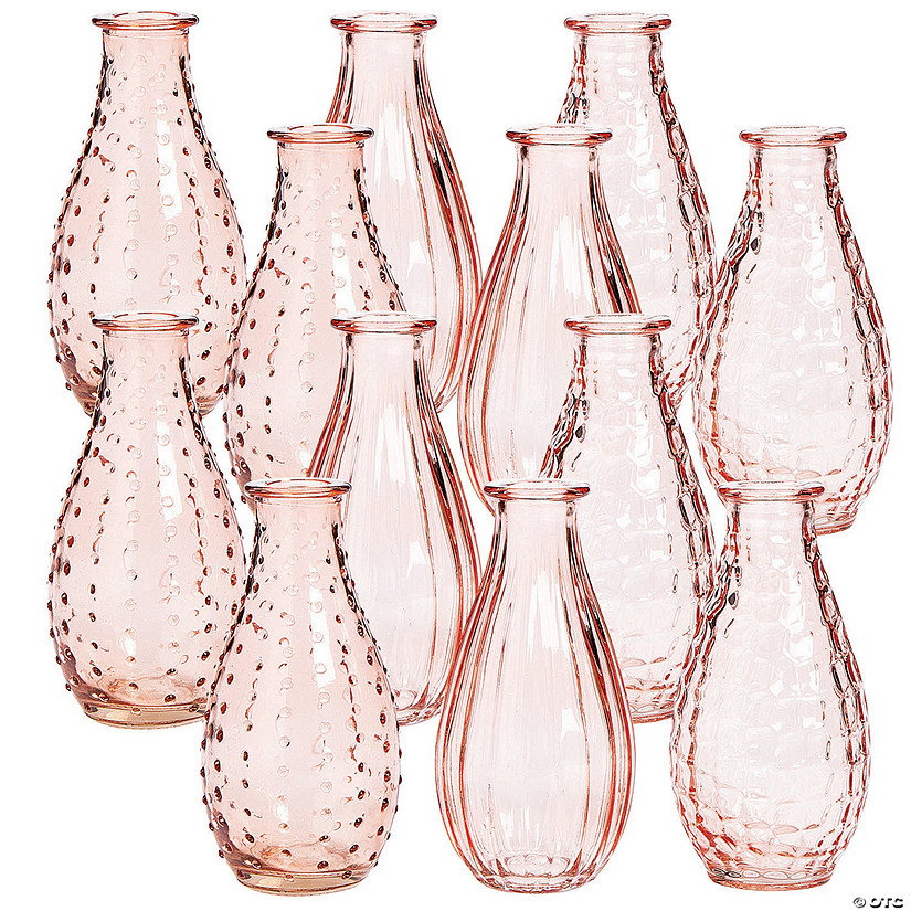Bulk 12 Pc. Pink Glass Vases Image