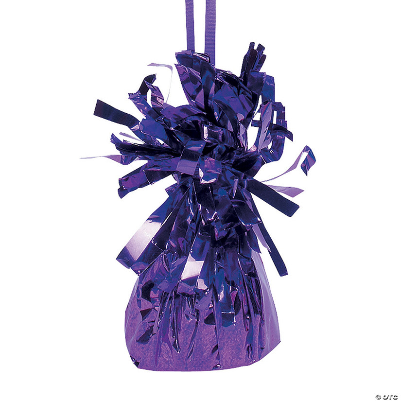 Bulk  12 Pc. Purple Metallic Balloon Weights Image