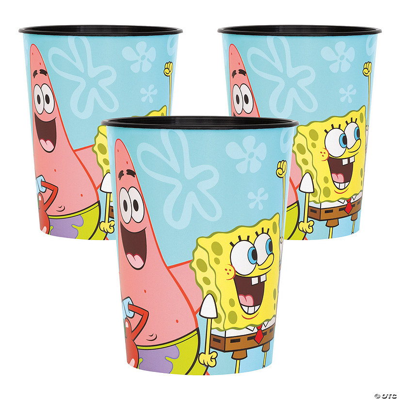 Bulk 12 Pc. SpongeBob&#8482; Patrick & Mr. Krabs Reusable Plastic Favor Tumblers Image