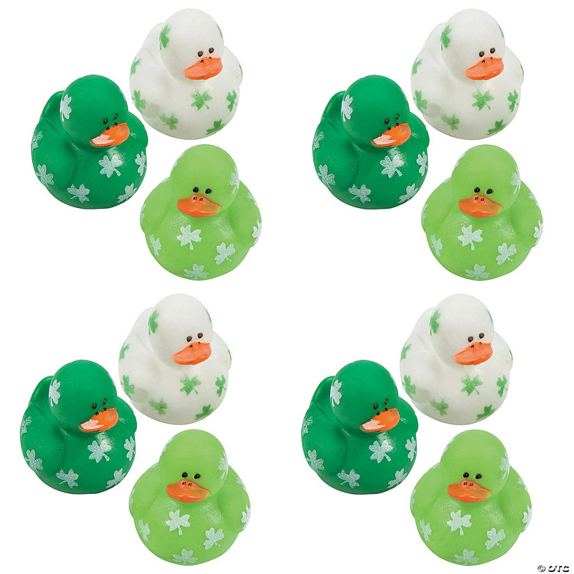 Bulk 120 Pc. Mini St. Patrick's Day Shamrock Rubber Ducks Image