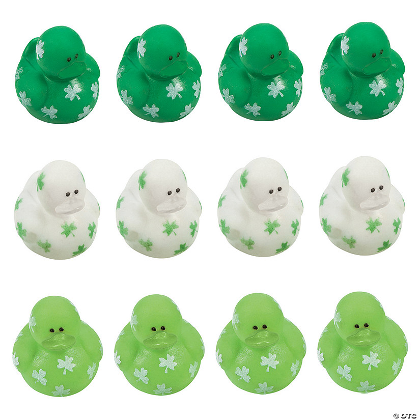 Bulk 120 Pc. Mini St. Patrick's Day Shamrock Rubber Ducks Image